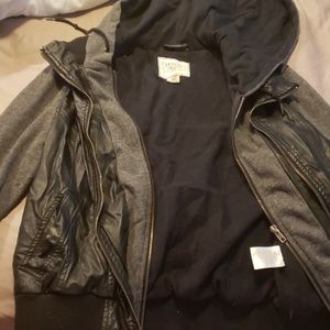 Dravus Hooded Faux Leather Jacket